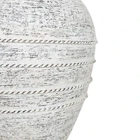 White Braided Stripe Metal Vase