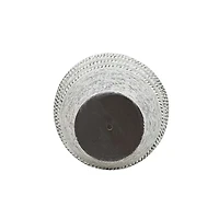 White Braided Stripe Metal Vase