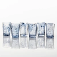 Fortessa Blue Swirl Tall Glasses, Set of 6