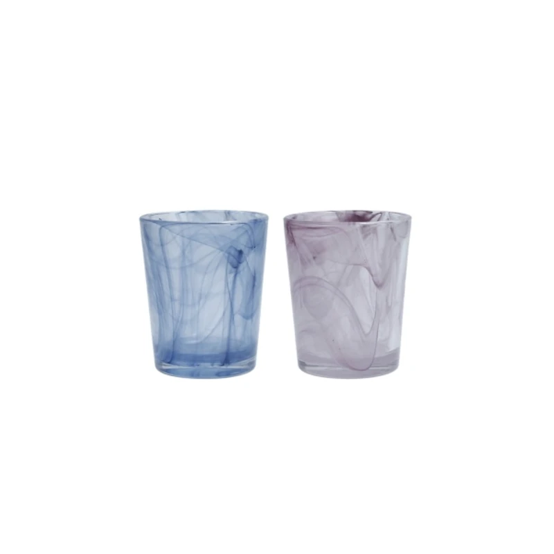 Fortessa Blue Swirl Short Glasses, Set of 6