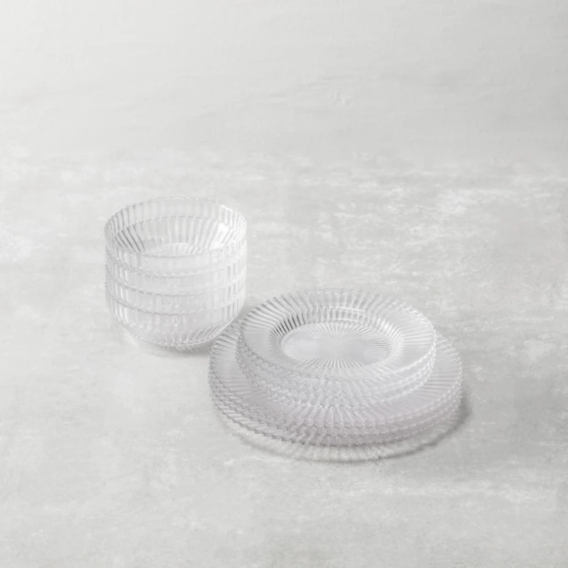 Fortessa Clear Glass Archie 12-pc. Dinnerware Set