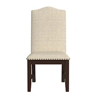 Beige Scalloped Dining Chairs, Set of 2