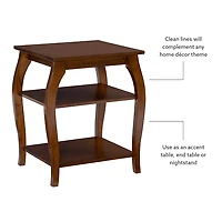 Hazelnut Prismatic Wood Accent Table