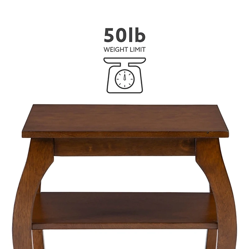 Hazelnut Prismatic Wood Accent Table