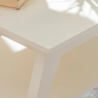 White Prismatic Wood Accent Table