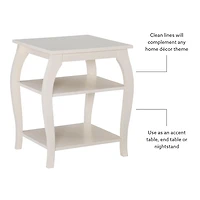 White Prismatic Wood Accent Table