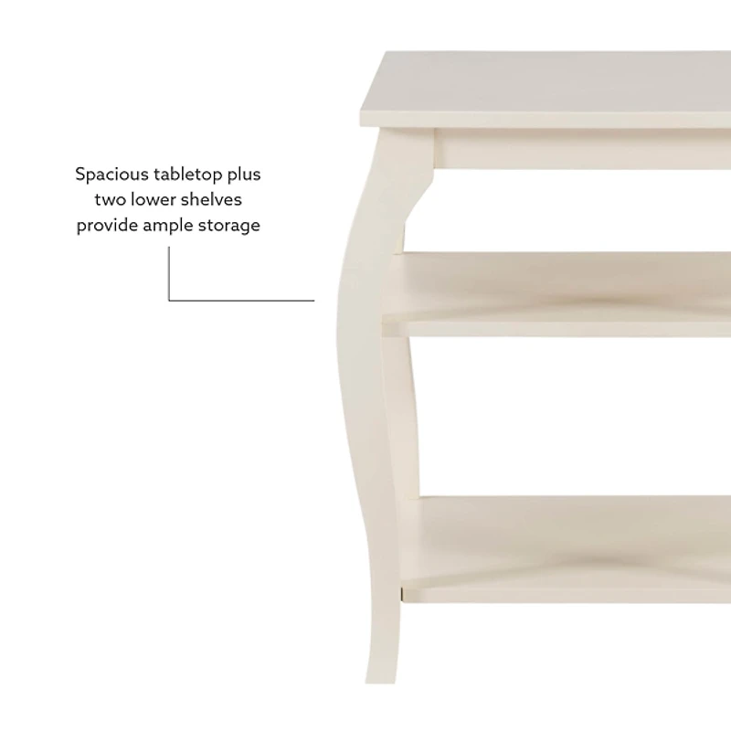 White Prismatic Wood Accent Table