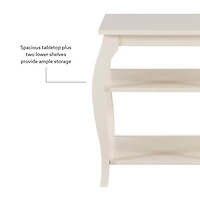 White Prismatic Wood Accent Table