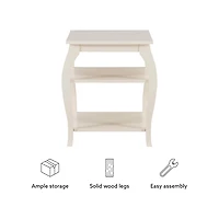 White Prismatic Wood Accent Table