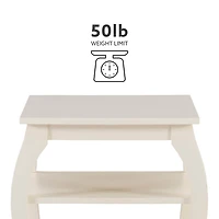 White Prismatic Wood Accent Table