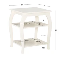White Prismatic Wood Accent Table