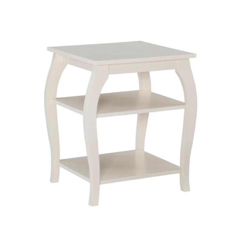 White Prismatic Wood Accent Table