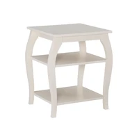 White Prismatic Wood Accent Table