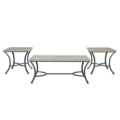 Faux Concrete 3-pc. Coffee & Side Table Set