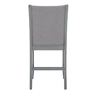 Gray Wood Upholstered Counter Stools, Set of 2