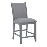 Gray Wood Upholstered Counter Stools, Set of 2