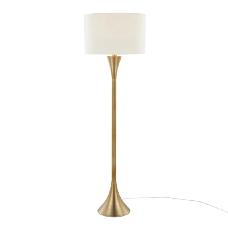 Gold Metal Hourglass Floor Lamp