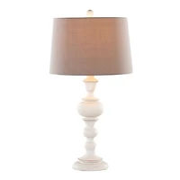 Distressed Off-White Morocco Table Lamps, Set of 2