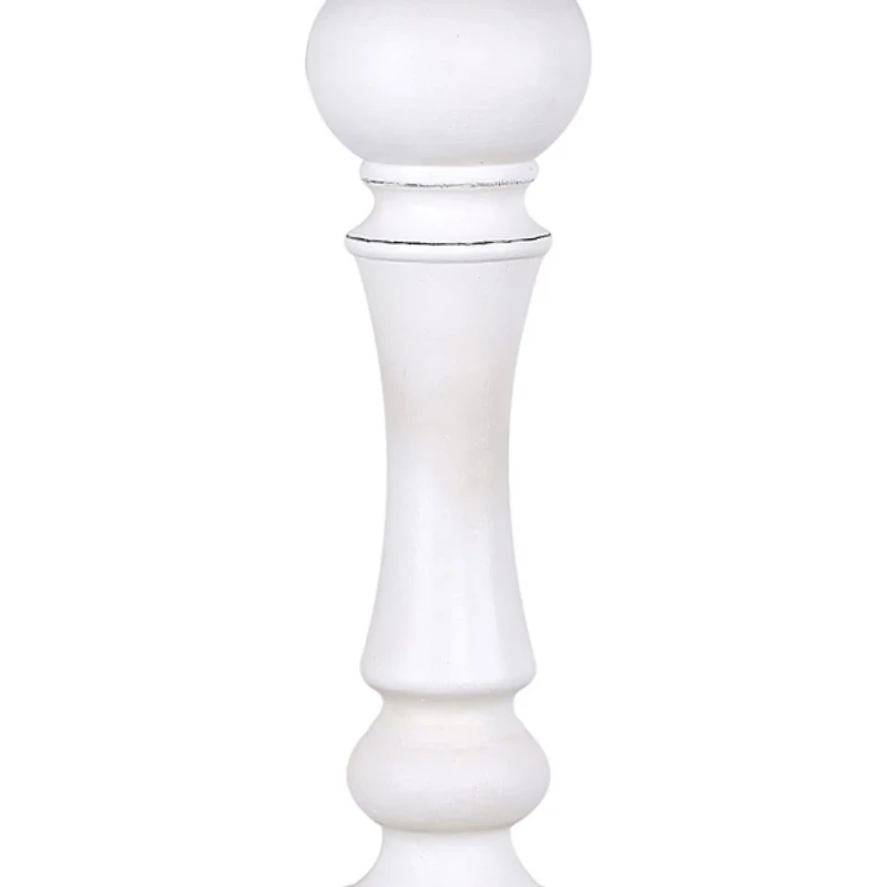 Distressed Off-White Wilton Table Lamps, Set of 2