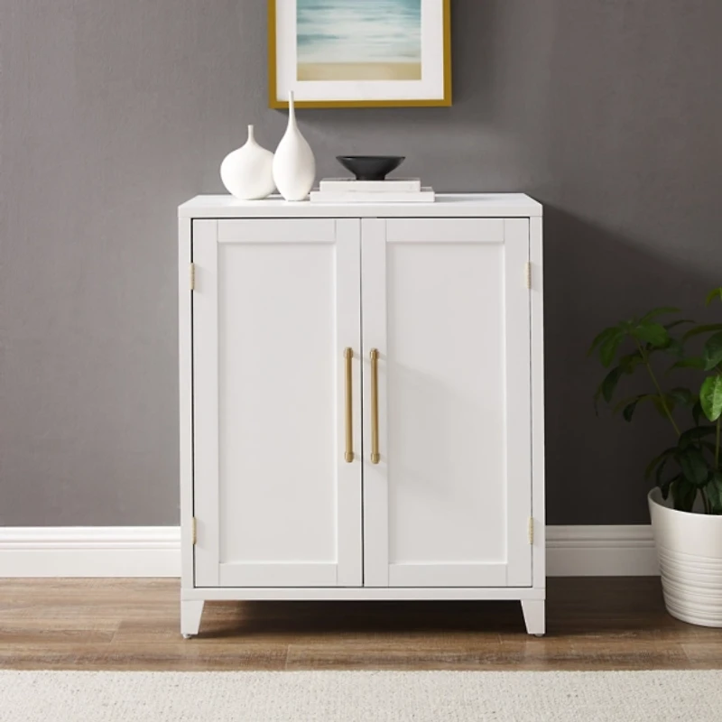 White & Gold Storage Cabinet