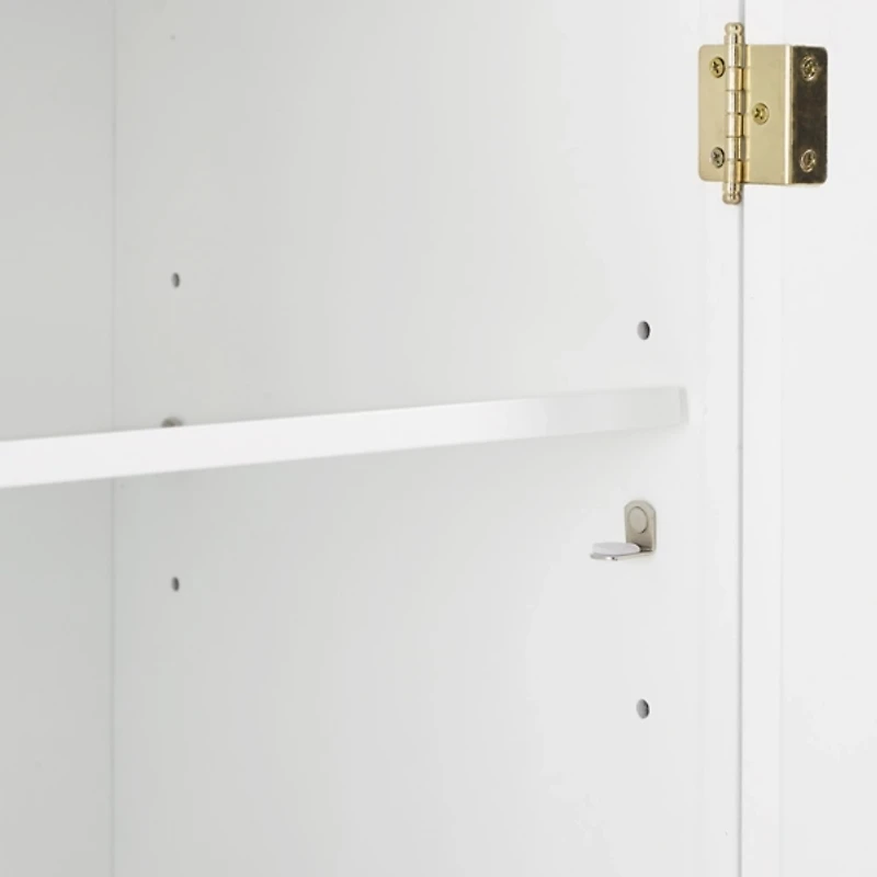 White & Gold Storage Cabinet