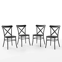 Black Metal Open Back Chairs, Set of 4