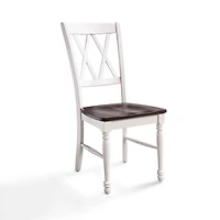 White Wood Farmhouse Dining Chairs, Set of 4