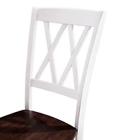 White Wood Farmhouse Dining Chairs, Set of 4