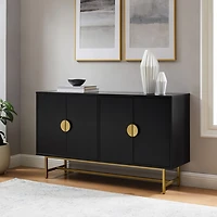 Black Wood & Gold Metal Cabinet