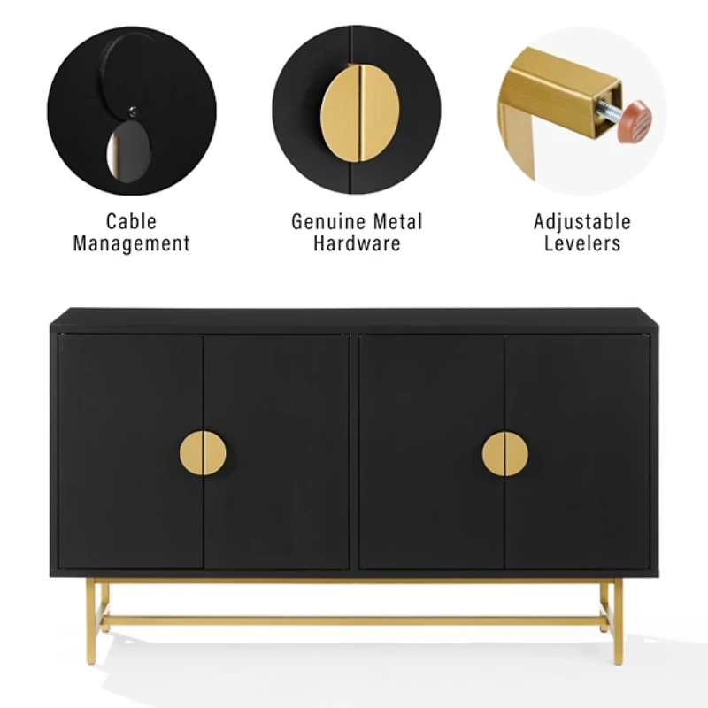 Black Wood & Gold Metal Cabinet