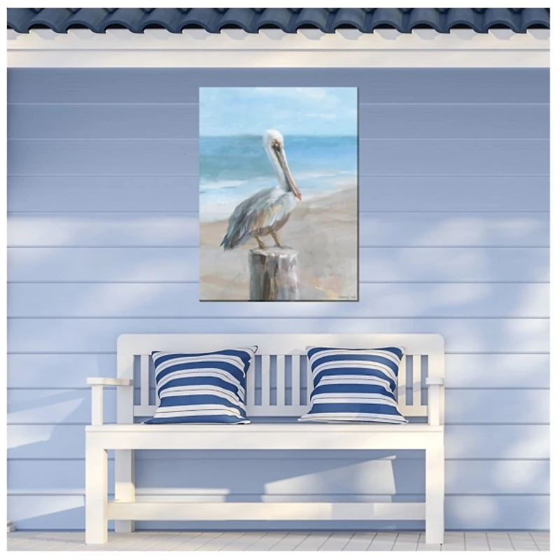 Pelican Portrait Outdoor Canvas Art Print