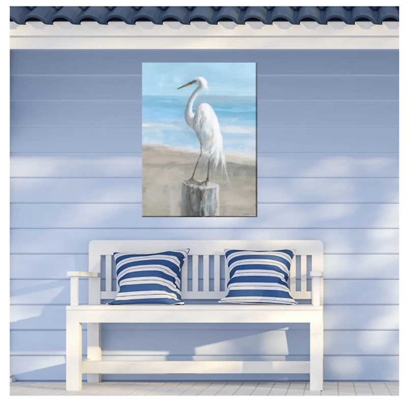 Egret Portrait Outdoor Canvas Art Print