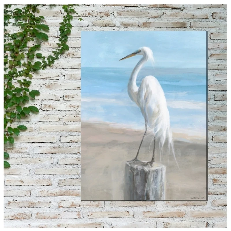 Egret Portrait Outdoor Canvas Art Print