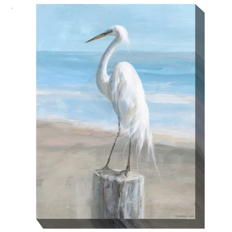 Egret Portrait Outdoor Canvas Art Print