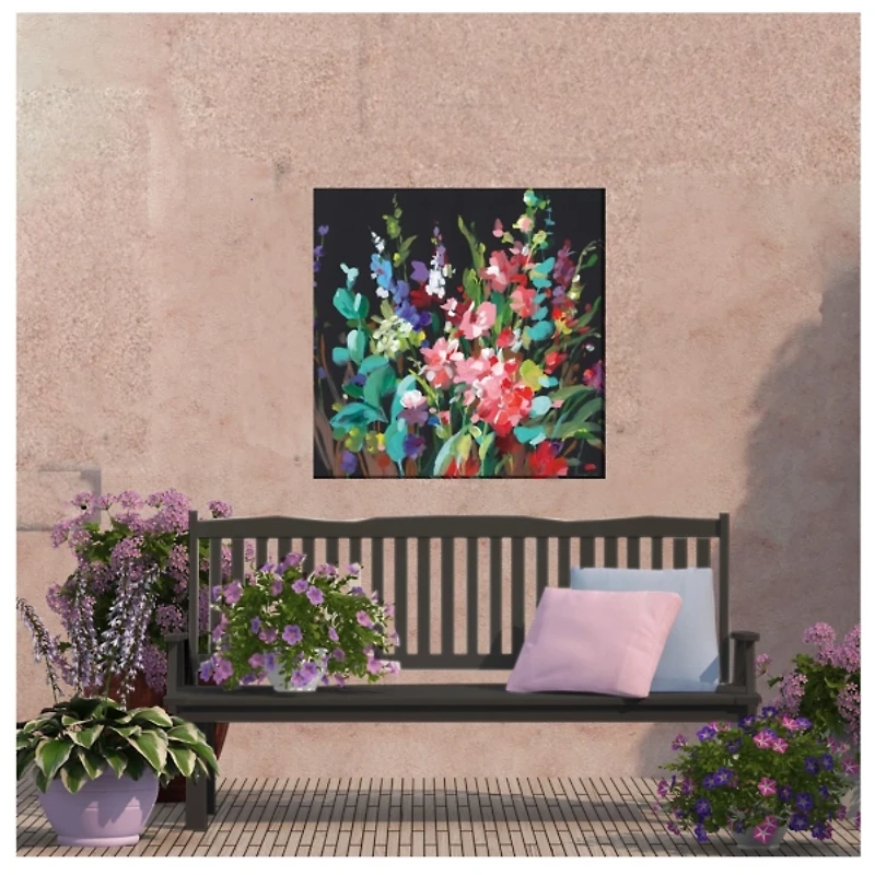 Midnight Floral Outdoor Canvas Art Print
