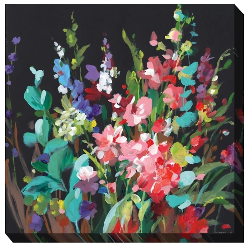 Midnight Floral Outdoor Canvas Art Print