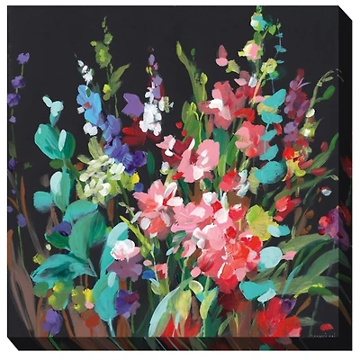 Midnight Floral Outdoor Canvas Art Print