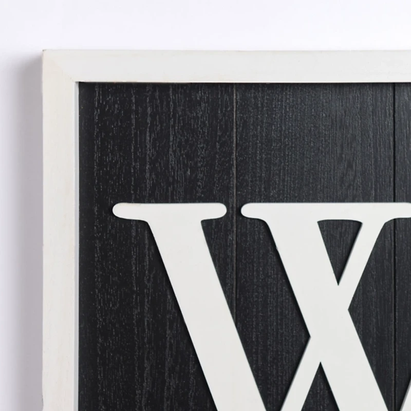 Black & White Framed Welcome Porch Board