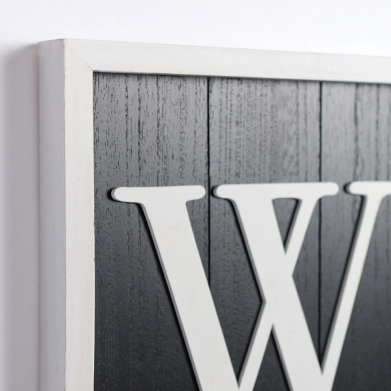 Black & White Framed Welcome Porch Board