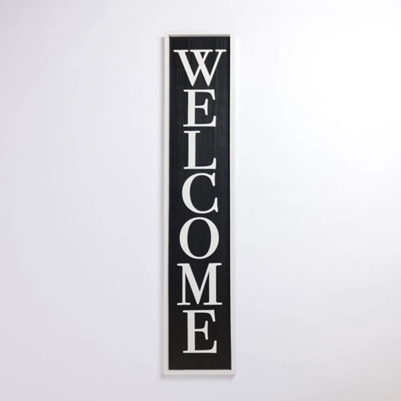 Black & White Framed Welcome Porch Board