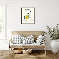 Italy Lemon Poster Framed Canvas Art Print