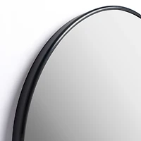 Round Black Nouveau Linear Wall Mirror, 38 in.