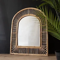 Natural Cane Arched Wall Mirror
