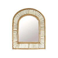 Natural Cane Arched Wall Mirror