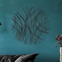 Elena Black Metal Abstract Wall Plaque