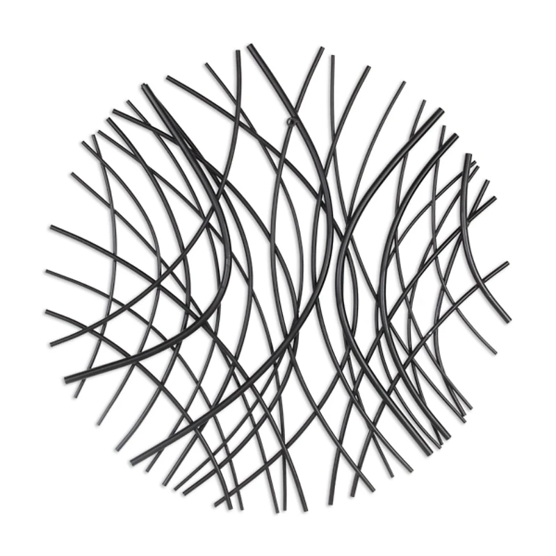 Elena Black Metal Abstract Wall Plaque