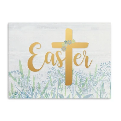 Easter Cross Wildflower Canvas Art Print