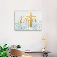 Easter Cross Wildflower Canvas Art Print, 24x32