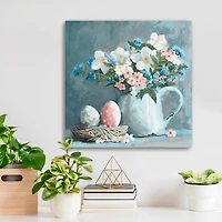 Easter Eggs and Floral Jug Canvas Art Print