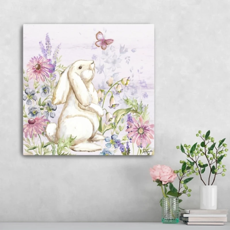 Bunny Butterfly Trail I Canvas Art Print